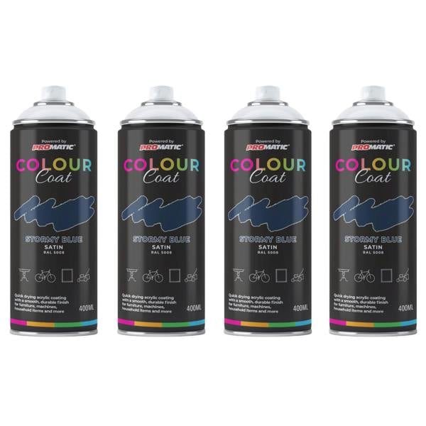 Colour Coat 4X Stormy Blue RAL 5008 Satin Spray Paint 400ml