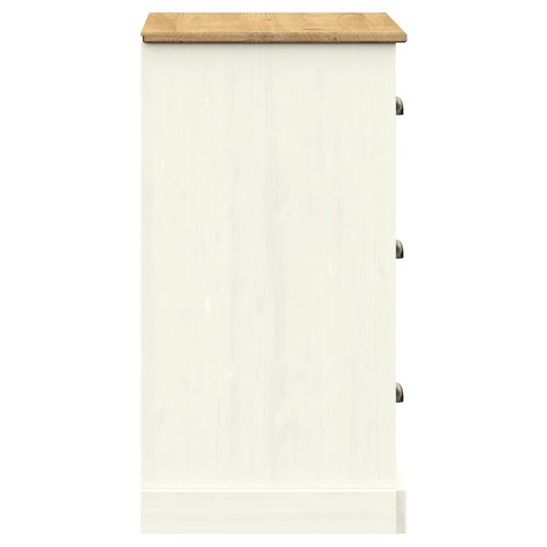 Berkfield Sideboard with Drawers VIGO 78x40x75 cm White Solid Wood Pine