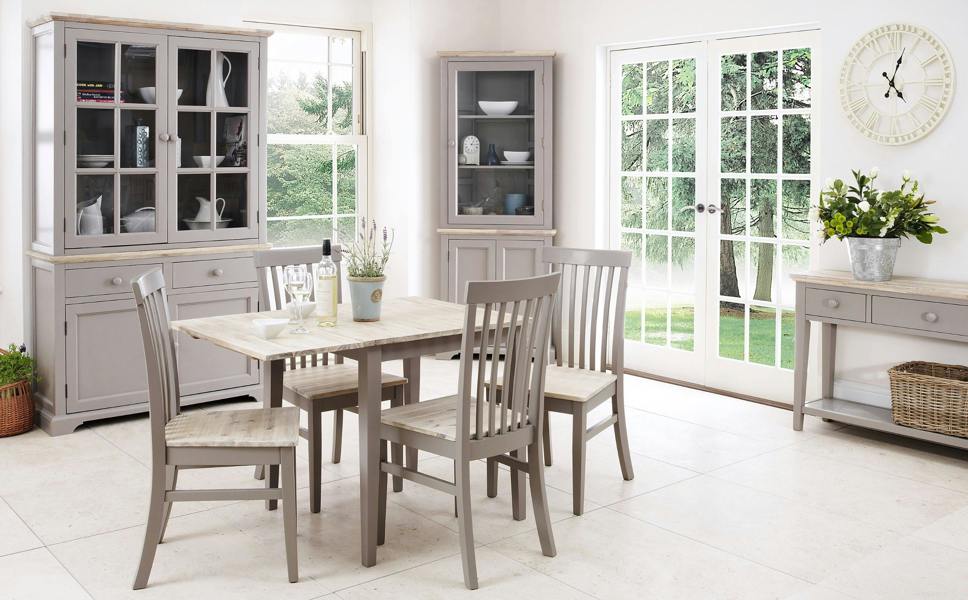 Statement Furniture Florence Square Extendable Kitchen Dining Table, Drop Down Leaf Small Table