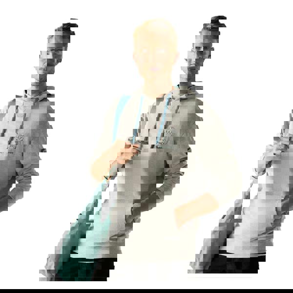 Regatta Mens Cline Back Print Hoodie - Grey Marl/Mediterranea - 