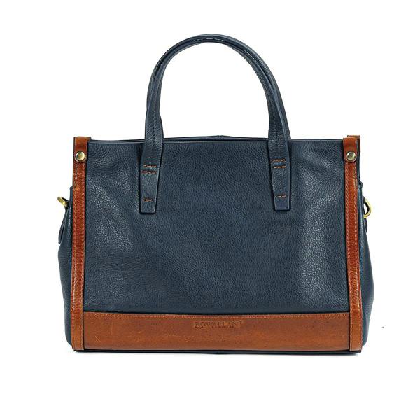 Museum Selection Navy & Tan Moderne Leather Bag