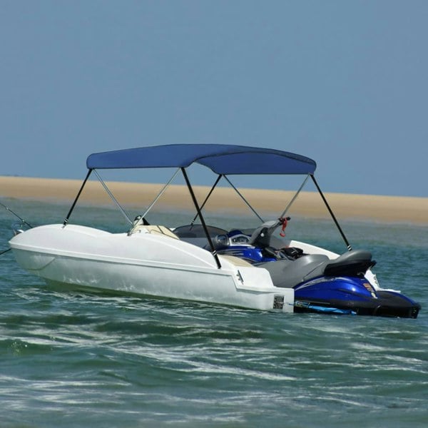 Berkfield 2 Bow Bimini Top Navy Blue 150x120x110 cm