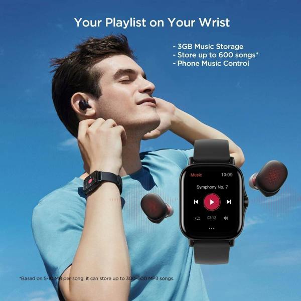 Amazfit GTS 2E Heart Rate, Fitness & Smart Watch Midnight Black