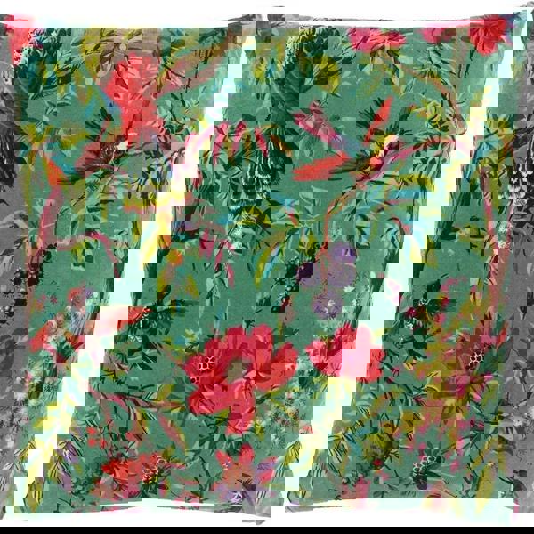 Riva Home Birds Of Paradise Floral Pattern Square Cushion Cover - Aqua Blue