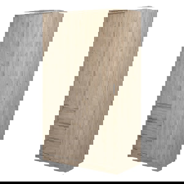 Furniture To Go Naia Wardrobe with 1 Sliding door + 1 door + 3 drawers in Oak structure Jackson Hickory