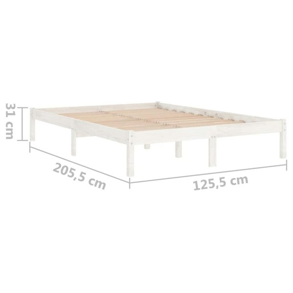 Berkfield Bed Frame White Solid Wood Pine 120x200 cm