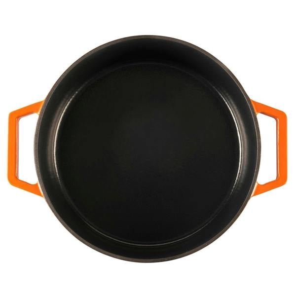 Cooks Professional 28cm Shallow Cast Iron Casserole | Graduated Orange