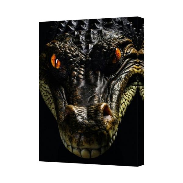 Benjamin Tate Design Crocodile Close Up Canvas Wall Art Triptych Print 6610