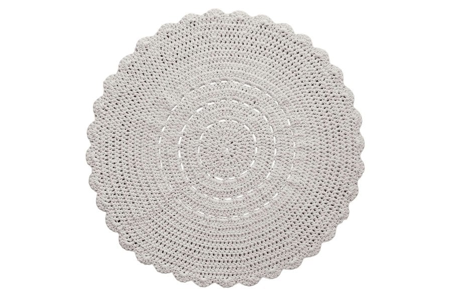 Zuri House Knitted pouffe, Medium | IVORY
