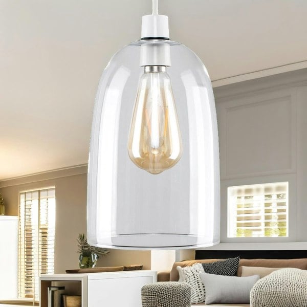 Rafaelo Mobilia Domed Glass Ceiling Light Pendant Shade Clear