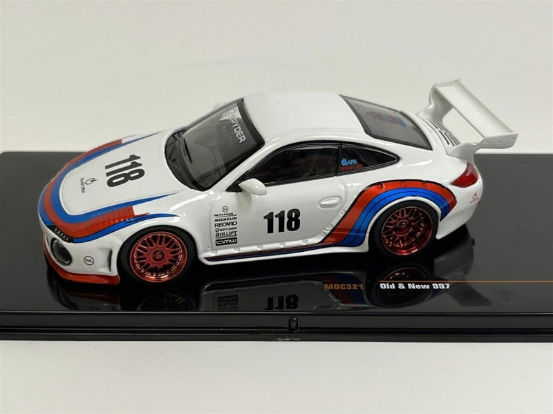 IXO Porsche 911 997 #118 Old & New White Red Blue 1:43 Scale IXO MOC321