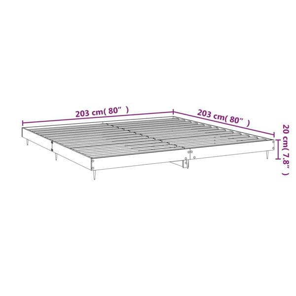 Berkfield Bed Frame High Gloss White 200x200 cm Engineered Wood