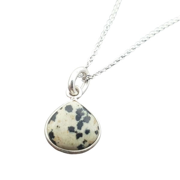 925 Sterling Silver Dalmatian Jasper Necklace