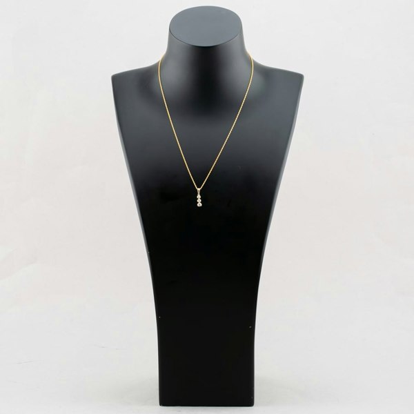 T. H. Baker Gold Plated 0.15ct Lab Grown Diamond Triple Drop Necklace LGP46752-15