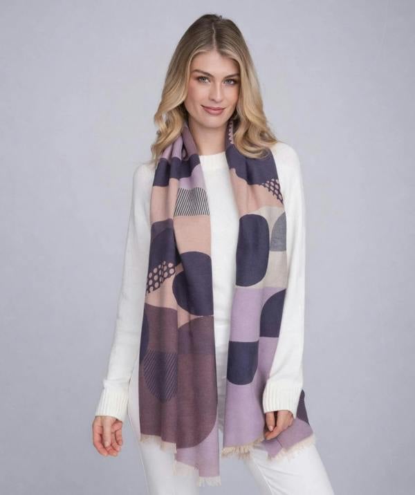 Pia Rossini Bonnie - Oversized Statement Print Scarf - Violet