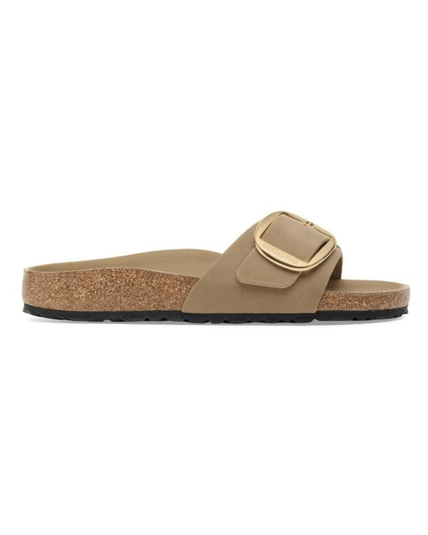 Birkenstock Madrid Big Buckle Oiled Leather Womens Sandals - Tobacco Brown - CHO - Designer Womens Sandals