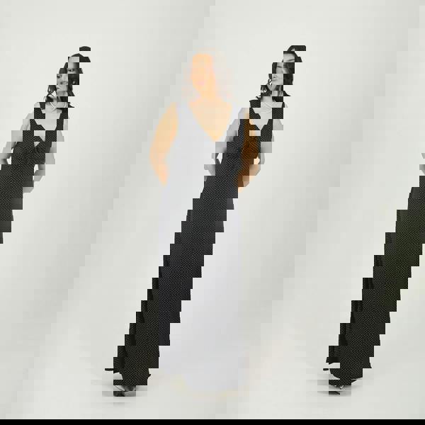 Brave Soul Black Plus Sleeveless Satin Maxi Dress - Black Image 3