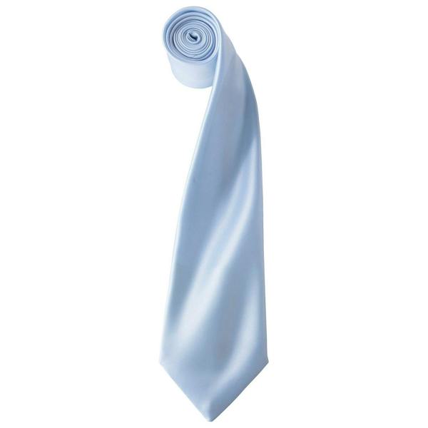Premier Unisex Adult Colours Satin Tie - Light Blue