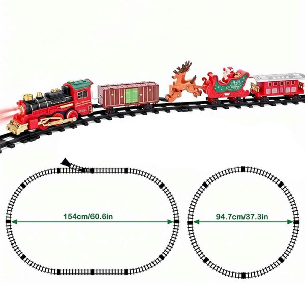 deAO Toys deAO Christmas Steam Train Set Red