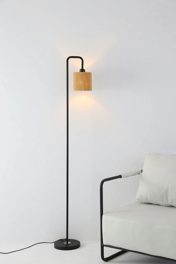 Living and Home Modern Cylindrical Rope Floor Lamp