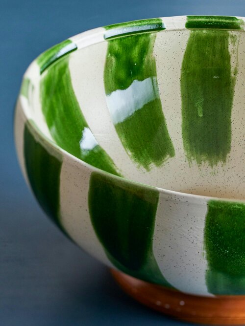 Love Frankie Emerald & Bone XL Stoneware Serving Bowl