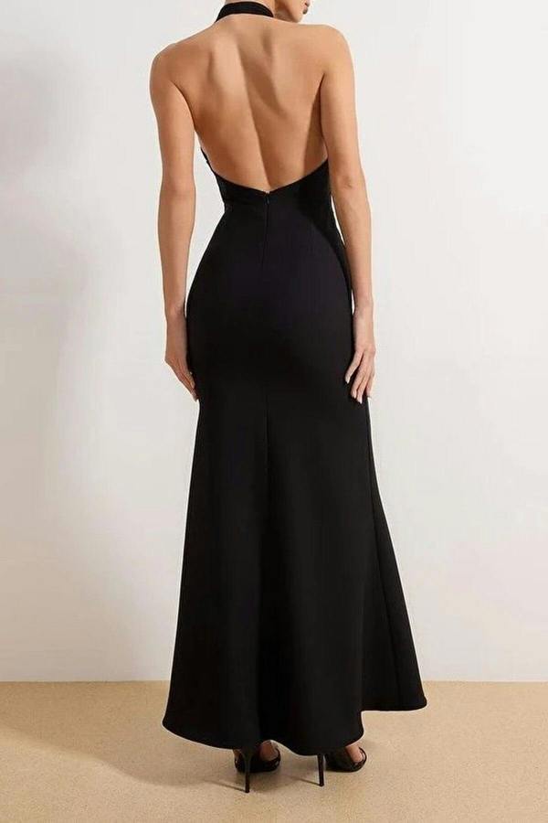 WOVCOR Sequin Detail Woven Maxi Evening Dress