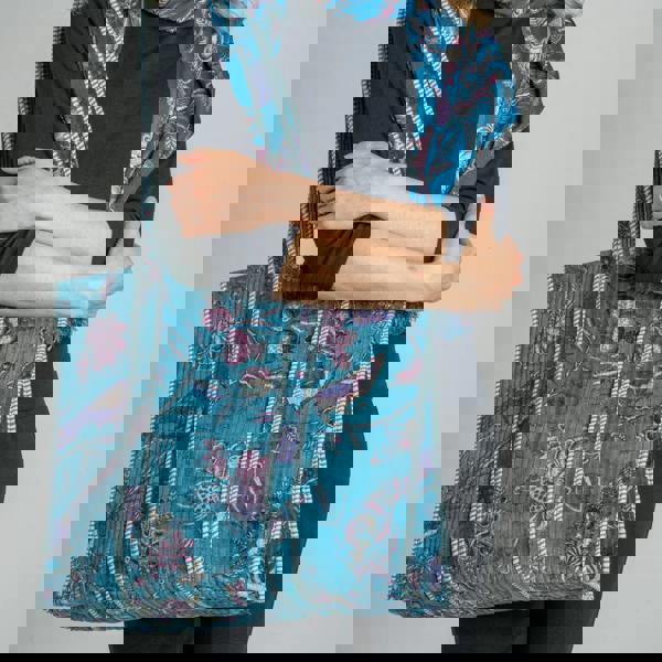 Earth Squared XL Printed Floral Velvet Tote Bag – 100% Cotton