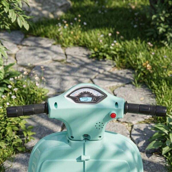 Vespa Licensed 6V Kids Electric Motorbike Ride On Motorcycle Battery Powered for 18-36 Months with Horn, Green