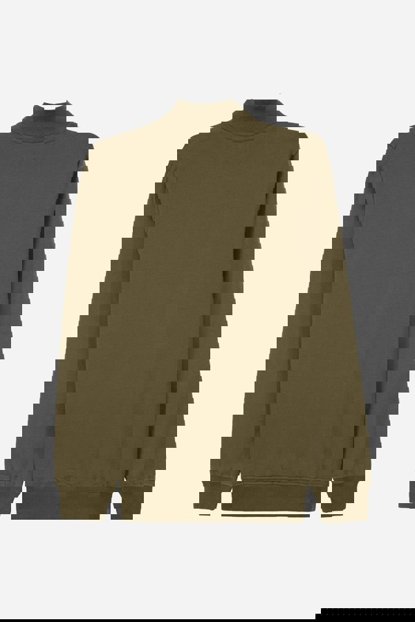 ENORSIA Button-Up Funnel Neck Sweatshirt