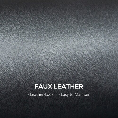 Wyld Haus Raha Black Faux Leather Compact 2 Seater Sofa