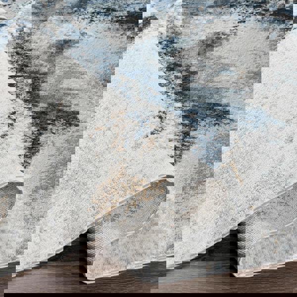 Livabliss Jolie-Abstract Blue Grey Beige Black Modern Marble Rug