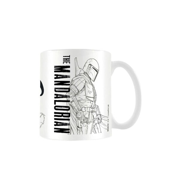 Star Wars: The Mandalorian Line Art Mug - White