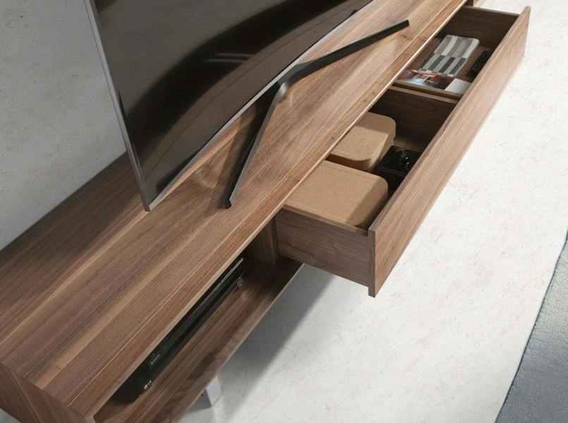 Angel Cerdá TV Stand Walnut and Chromed Steel 3043