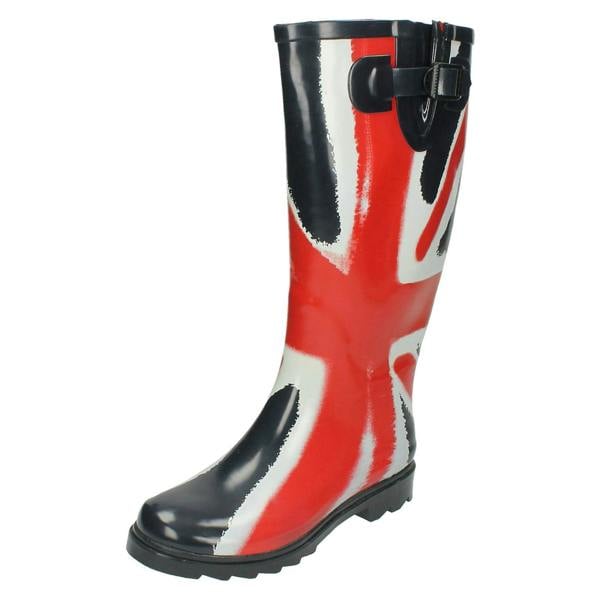 Spot On Ladies Spot On Union Flag Print Wellington Boots
