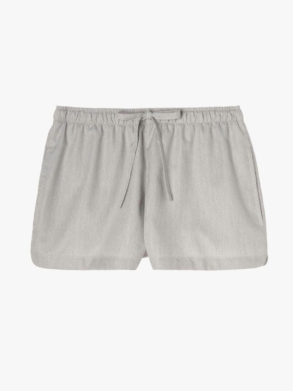 Women's PJ Shorts & Vest Set – Armoury Grey Herringbone & Joni Black Tank Top - British Boxers