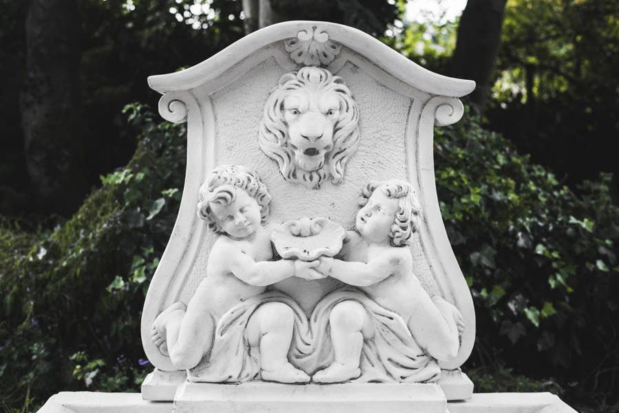 Large White Stone Wall Water Fountain