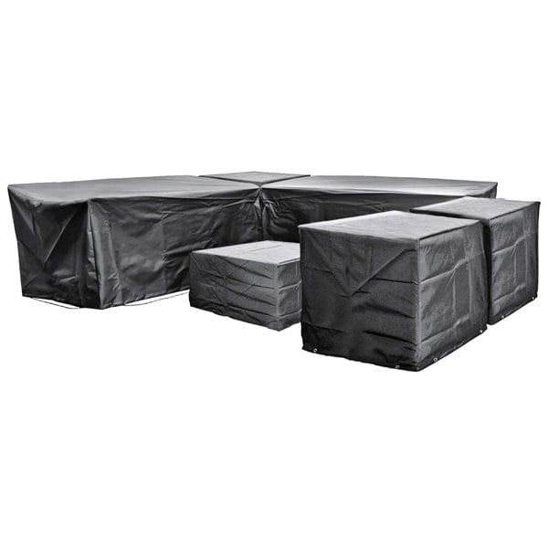 Cozy Bay EZBreathe Malta 8 Seat Twin Chair Furniture Set Cover in Black