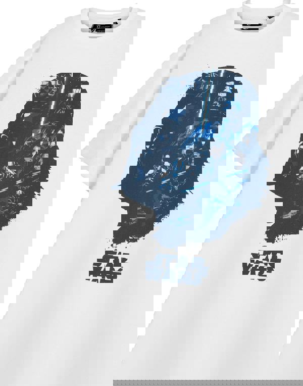 Star Wars Mens White Darth Vader Head Short Sleeved T-Shirt