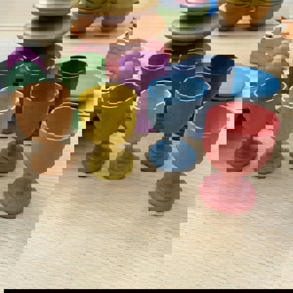 tickit Rainbow Wooden Egg Cups