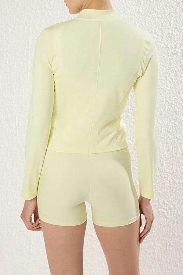 WOVCOR Zip-up Stand Collar Knitted Sports Jacket