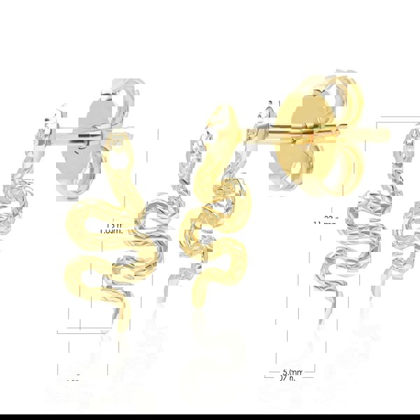 149E1692019 ECFEW™ Diamond Snake Wrap Stud Earrings in 9ct Yellow Gold Dimensions