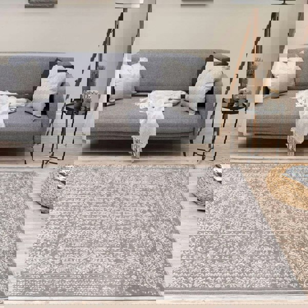 Living Room Rug Vintage Design In Grey