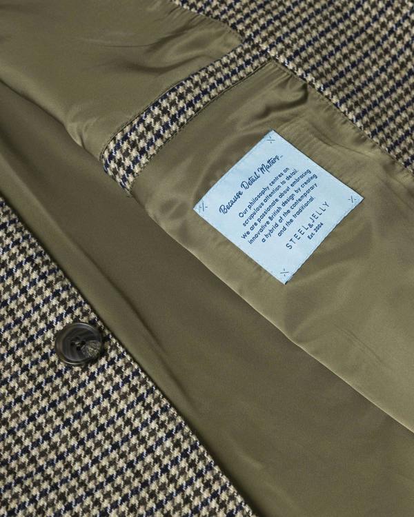 Steel & Jelly Hawkridge - Houndstooth Wool Blend Harrington Jacket