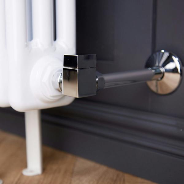 Flode Corner Square Manual Radiator Valve Pack | 15mm x 1/2″ | Chrome