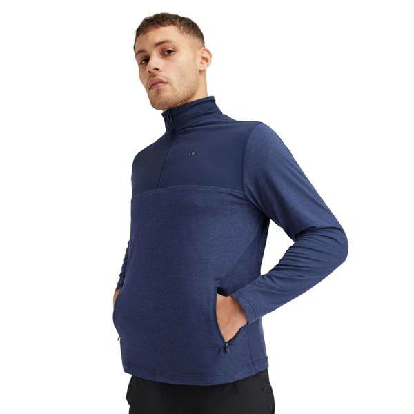 Trespass Mens Lawrie DLX Quarter Zip Track Top - Navy Marl - 