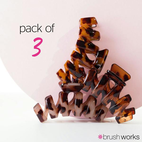 Brushworks Tortoiseshell Claw Clips - 3 Pack