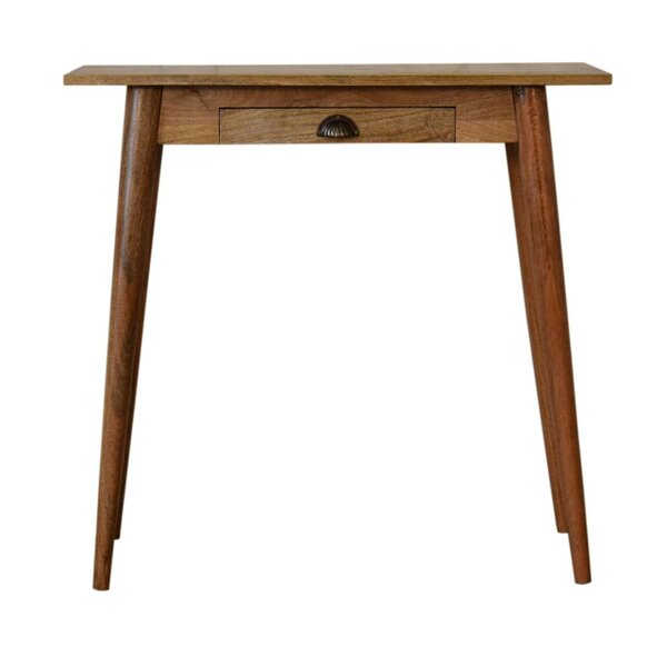 Wyld Haus Grasse Mini Natural Mango Wood Scandi Writing Desk with Drawer