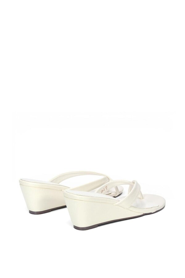 XY LONDON Mid Wedge Heel Sandal Mules With Toe Post