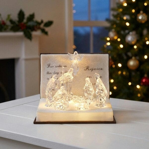 Garden Greatness Illuminated Crystal Effect Nativity Book