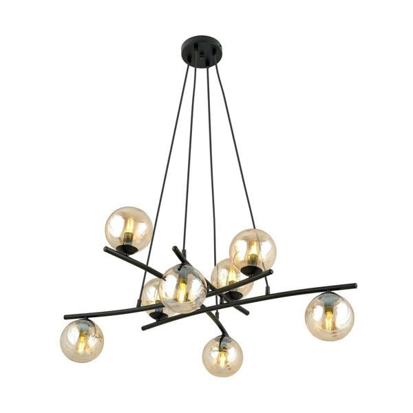 Emibig ESSA Pendant lamp 8 x E14 Black with Amber Shade